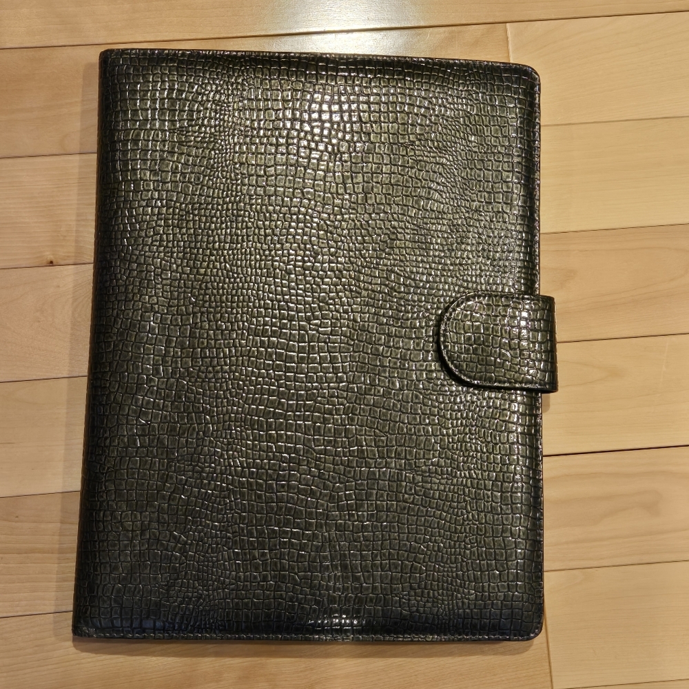 Luxury Executive Padfolio Portfolio Organizer w/ Pen – Reptile Grain Embossed